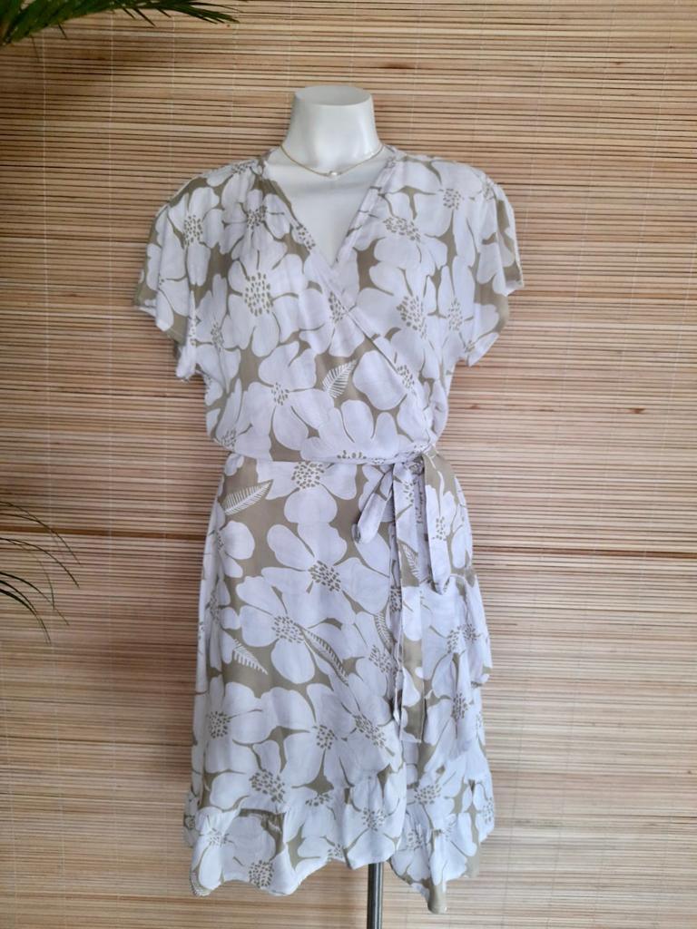 SHORT DRESS KIMONO WRAP New Flower Sand - Lemongrass Bali Boutique