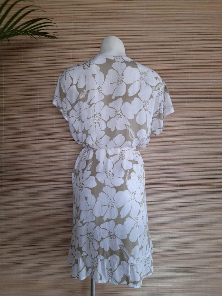 SHORT DRESS KIMONO WRAP New Flower Sand - Lemongrass Bali Boutique