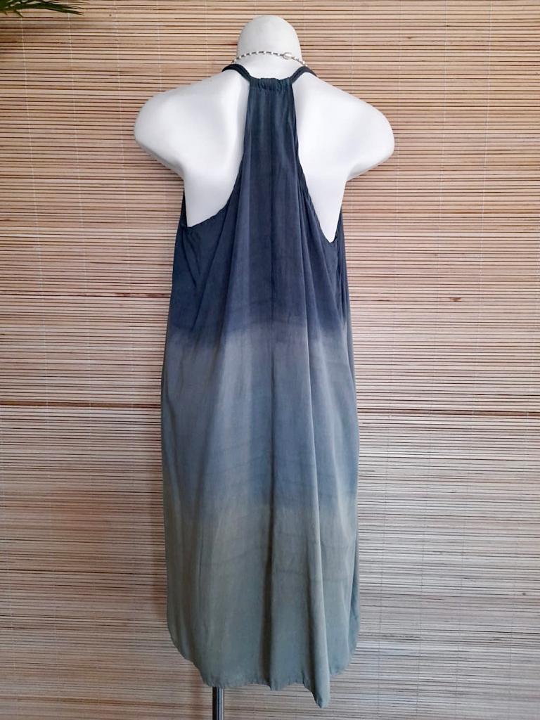 SHORT DRESS ROSE New Tie Dye Grey/ Khaki - Lemongrass Bali Boutique