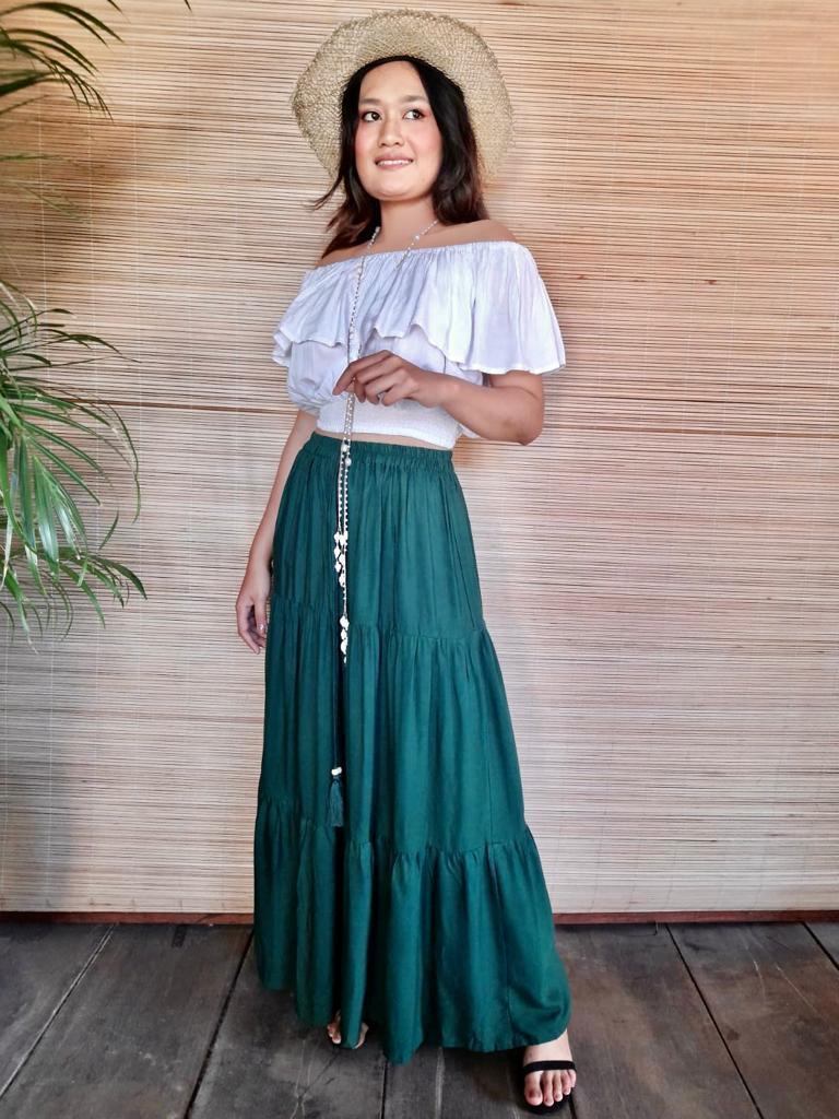 SKIRT GYPSY Dark Green - Lemongrass Bali Boutique