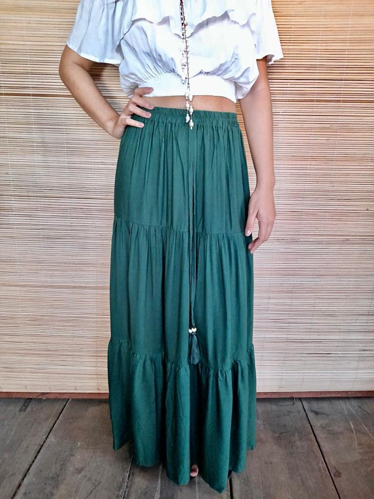 SKIRT GYPSY Dark Green - Lemongrass Bali Boutique