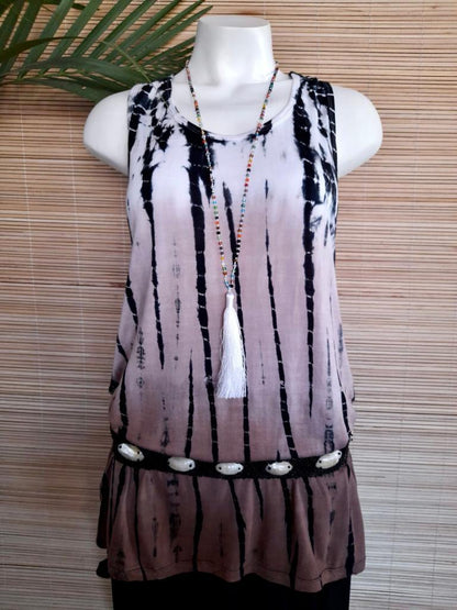 TANK TOP TIE DYE in Brown and Pink - Lemongrass Bali Boutique