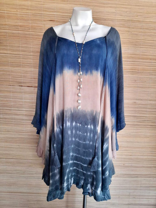 TOP/ DRESS GWENDOLYN in New grey/ Beige/ Denim - Lemongrass Bali Boutique