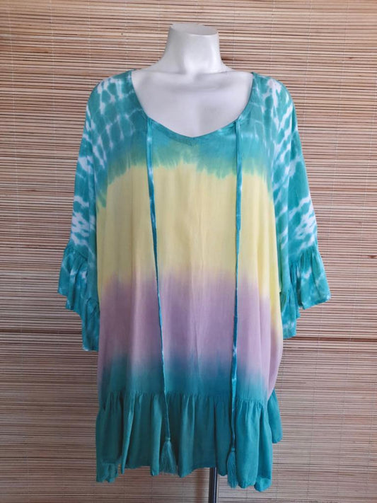 TOP/ DRESS GWENDOLYN Long Sleeve in 3 Tie Dye Colors - Lemongrass Bali Boutique