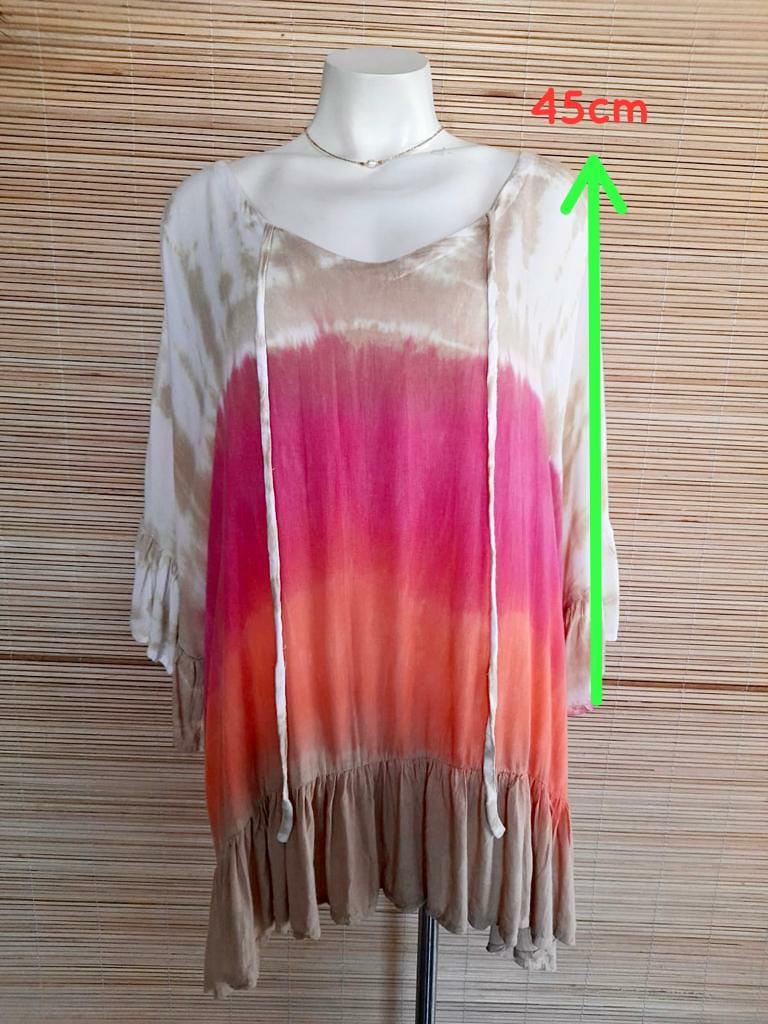 TOP/ DRESS GWENDOLYN Long Sleeve in 3 Tie Dye Colors - Lemongrass Bali Boutique