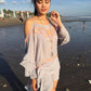 TOP/ DRESS SHIRLEY Grey and Turquoise - Lemongrass Bali Boutique