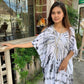 TOP SARONG Short Length, White/ Grey Tie Dye - Lemongrass Bali Boutique