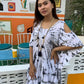 TOP SARONG Short Length, White/ Grey Tie Dye - Lemongrass Bali Boutique