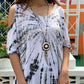 TOP SARONG Short Length, White/ Grey Tie Dye - Lemongrass Bali Boutique