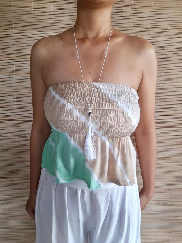 TUBE SMOCK New Tie Dye Mint/ Beige and Tie Dye Navy/ Beige - Lemongrass Bali Boutique