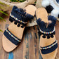 "WILLOW" SANDALS in Cream and Black - Lemongrass Bali Boutique