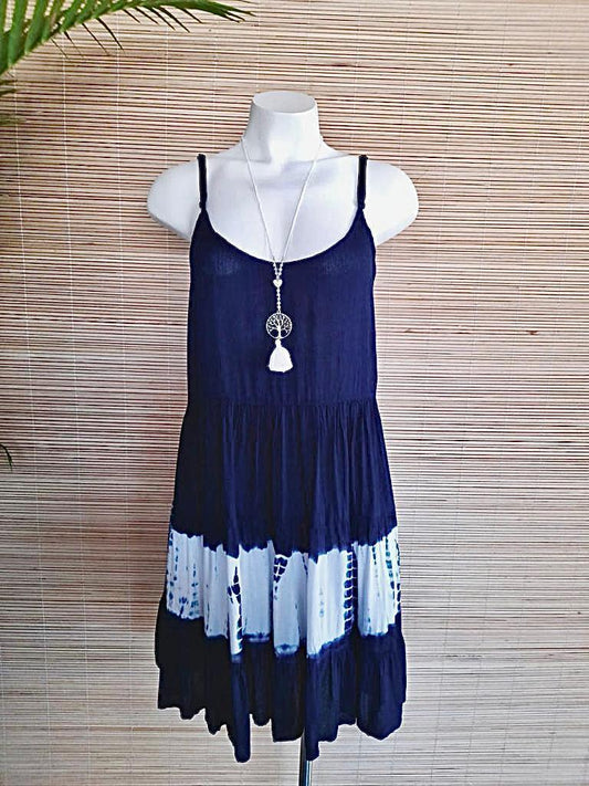 TOP/ DRESS HORIZONTAL New Tie Dye Navy/ White - Lemongrass Bali Boutique