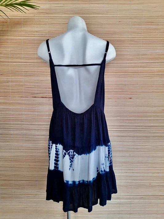 TOP/ DRESS HORIZONTAL New Tie Dye Navy/ White - Lemongrass Bali Boutique